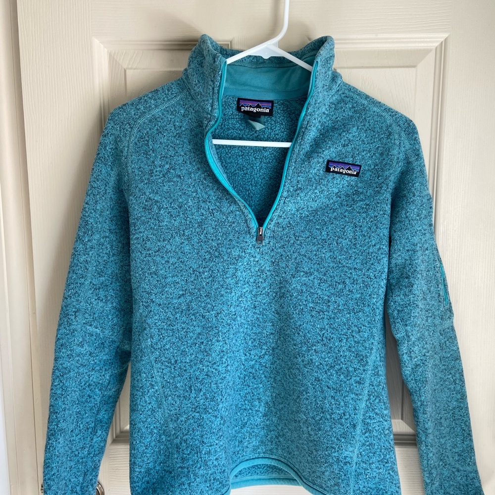 Patagonia Teal Fleece Quarter Zip Pullover